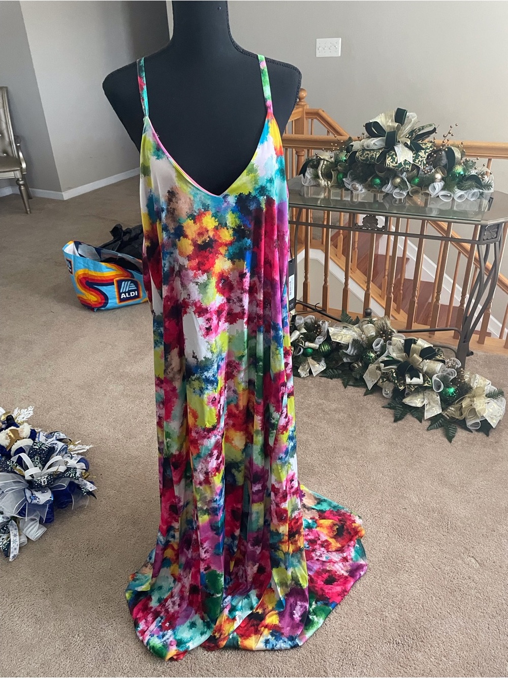 Nicole Miller Women’s Multicolor Tie-Dye Slip Dress - Lightweight Loungewear